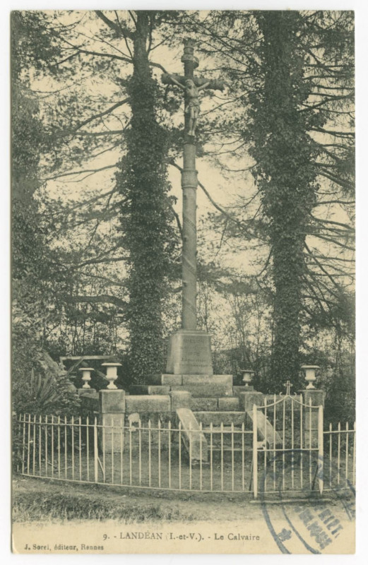 Carte postale ancienne 9. - Landean (I.-et-V.). - Le Calvaire.