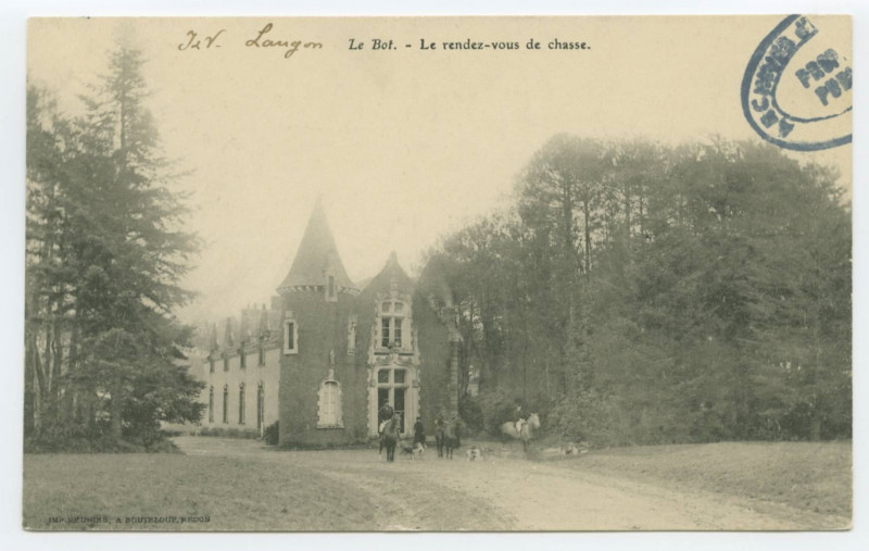 Carte postale ancienne Le Bot. -  Le rendez-vous de chasse.