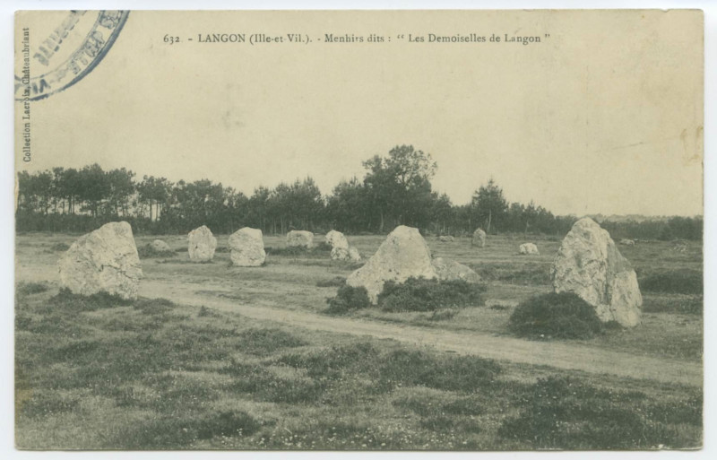 Carte postale ancienne 632. - Langon (Ille-et-Vilaine). - Menhirs dits : Les Demoiselles de Langon.