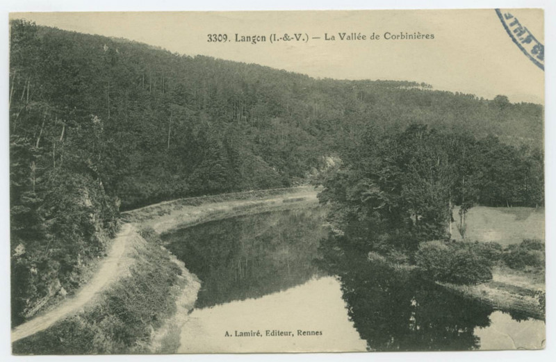 Carte postale ancienne 3309. Langon (I.-&-V.) - La Vallée de Corbinières.