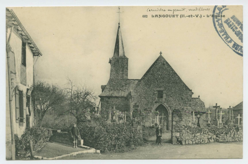 Carte postale ancienne 682 Langouet (Il.-et-V.) - L'Eglise.
