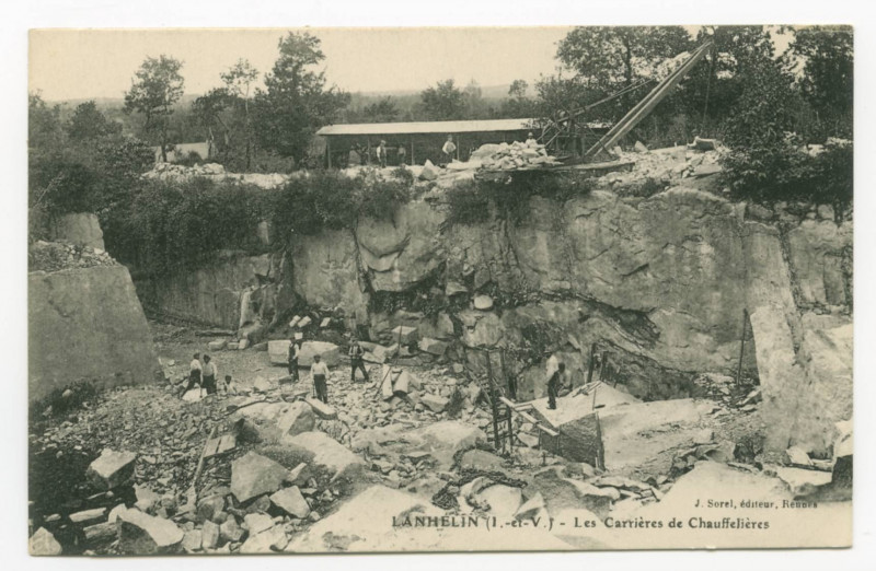 Carte postale ancienne Lanhelin (I.-et-V.) - Les Carrières de Chauffelières.