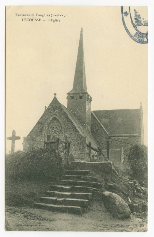 Carte postale ancienne Environs de Fougères (I.-et-V.) - Lecousse _ L'Eglise.