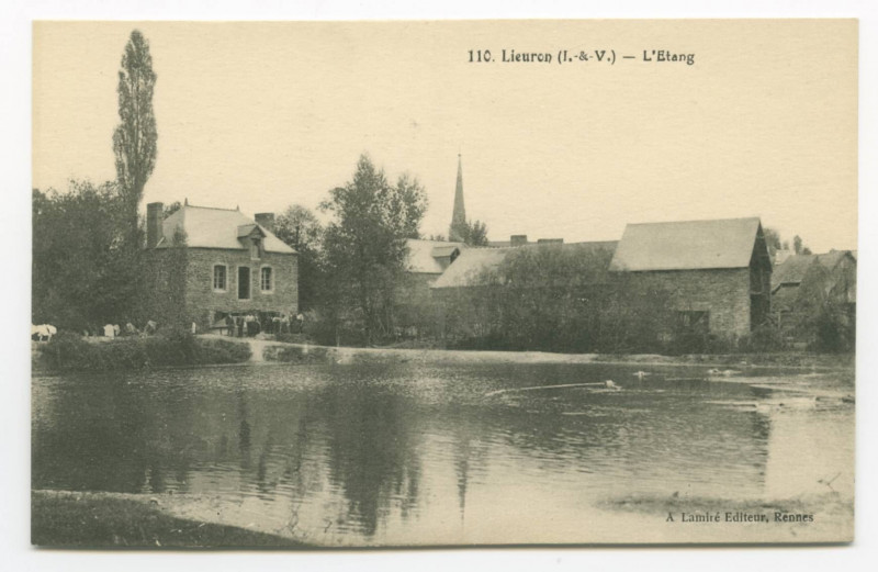 Carte postale ancienne 110. Lieuron (I.-&-V.) _ L'Etang.