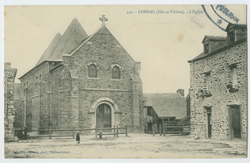 Carte postale ancienne 350. - Loheac (Ille-et-Vilaine). - L'Eglise.