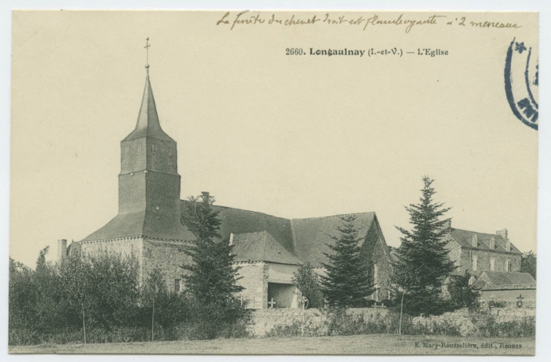 Carte postale ancienne 2660. Longaulnay (I.-et-V.) _ L'Eglise.