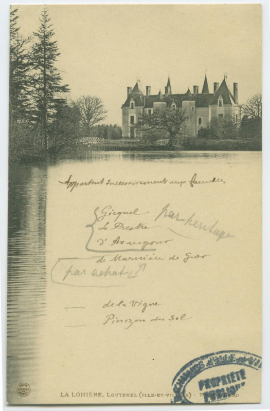 Carte postale ancienne La LOHIERE, Loutehel (Ille-et-Vilaine) - Façade Nord.