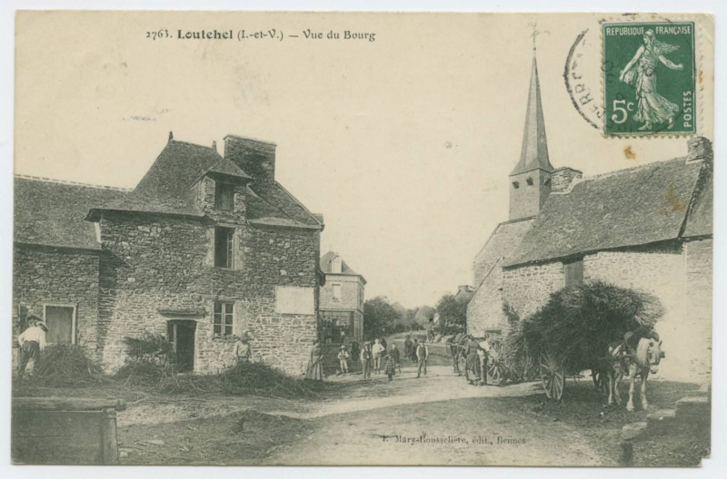 Carte postale ancienne 2763. Loutehel (I.-et-V.) _ Vue du Bourg.