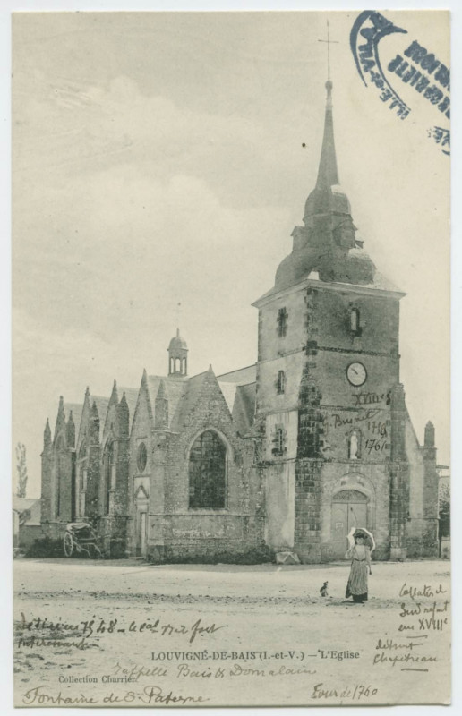 Carte postale ancienne Louvigne-De-Bais (I.-et-V.) _ L'Eglise.