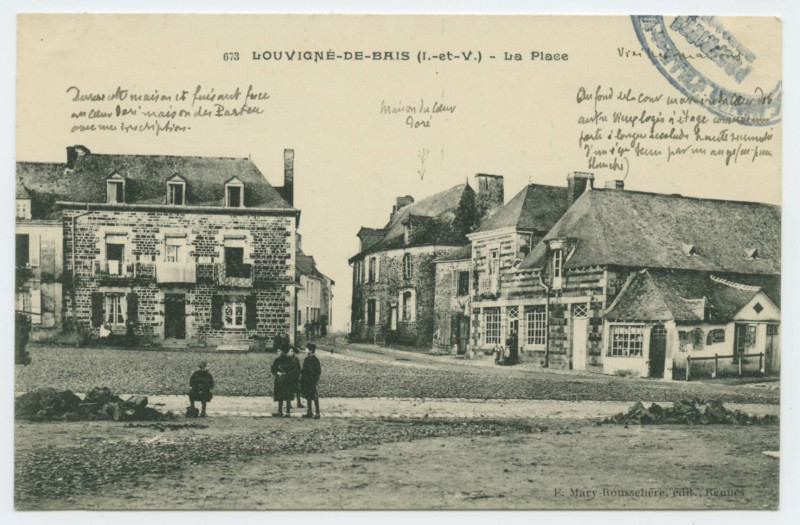 Carte postale ancienne 673 Louvigne-De-Bais (I.-et-V.) - La Place.