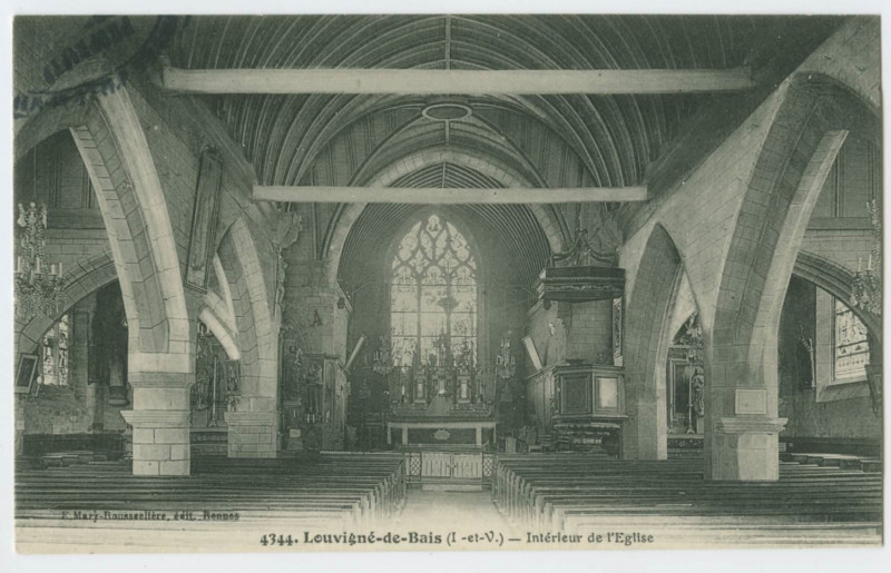 Carte postale ancienne 4344. Louvigné-de-Bais (I.-et-V.) _ Intérieur de l'Eglise.