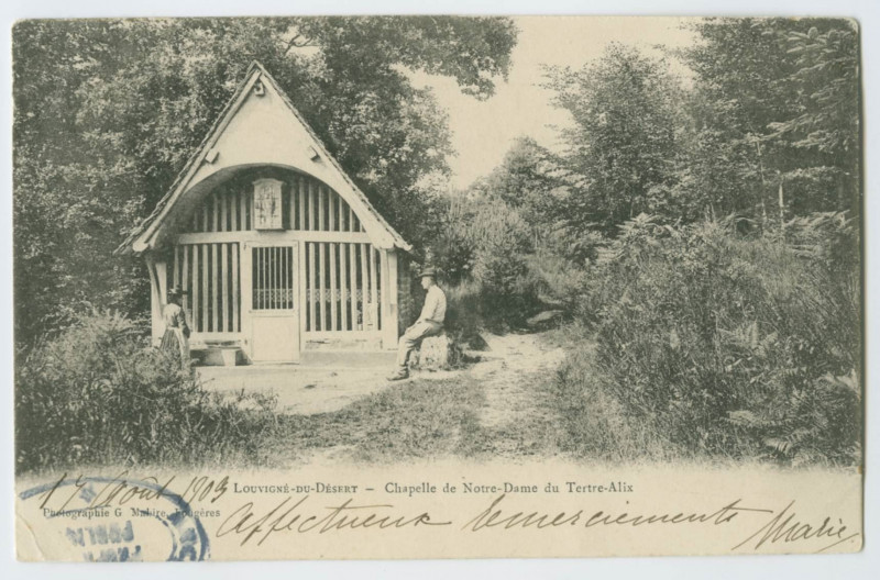 Carte postale ancienne Louvigné-du-Désert _ Chapelle de Notre-Dame du Tertre-Alix.