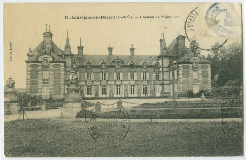 Carte postale ancienne 12. Louvigné-du-Désert (I.-et-V.). _ Château de Monthorin.