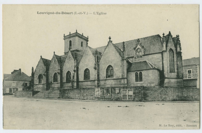 Carte postale ancienne Louvigné-du-Désert (I.-et-V.) _ L'Eglise.