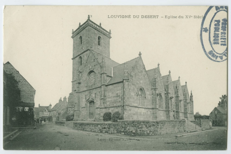 Carte postale ancienne Louvigne Du Desert _ Eglise du XVe Siècle.