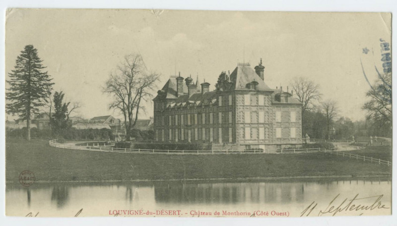 Carte postale ancienne Louvigne-du-Desert. - Château de Monthorin (Côté Ouest).