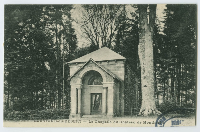 Carte postale ancienne Louvigne-du-Desert _ La Chapelle du Château de Monthorin.