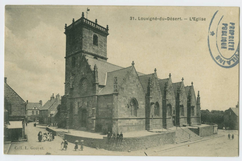 Carte postale ancienne 31. Louvigné-du-Désert. _ L'Eglise.