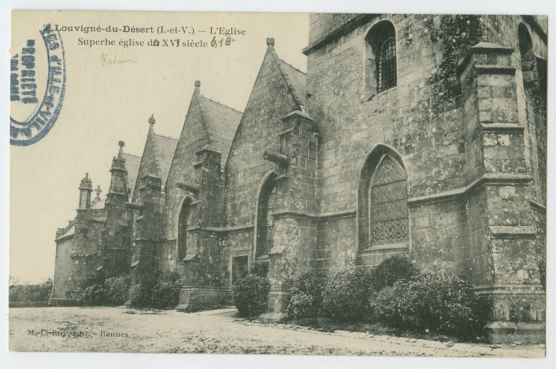 Carte postale ancienne 21 Louvigné-du-Désert (I.-et-V.) _ L'Eglise - Superbe église du XVe siècle.