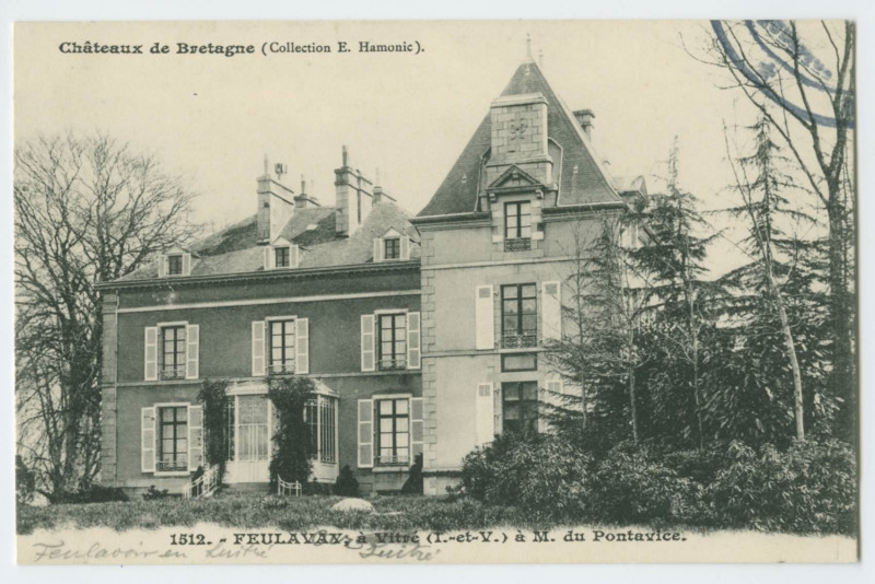 Carte postale ancienne 1512. - FEULAVAY, à Vitré (I.-et-V.) à M. du Pontavice.