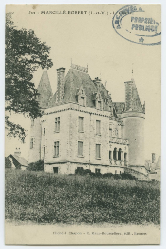 Carte postale ancienne 522 - Marcille-Robert (I.-et-V.) - Le Château.