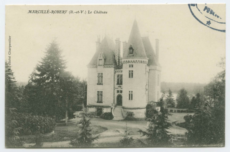 Carte postale ancienne Marcille-Robert (Il.-et-V.) Le Château.