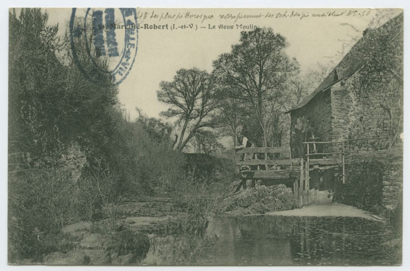 Carte postale ancienne 54. Marcillé-Robert (I.-et-V.) _ Le vieux Moulin.