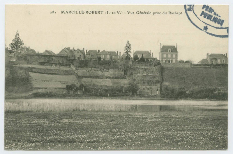 Carte postale ancienne 281 Marcille-Robert (I.-et-V.) - Vue Generale prise du Rachapt.