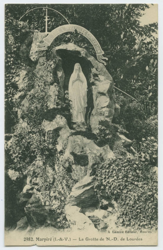 Carte postale ancienne 2982. Marpiré (I.-&-V.) - La Grotte de N.-D. de Lourdes.
