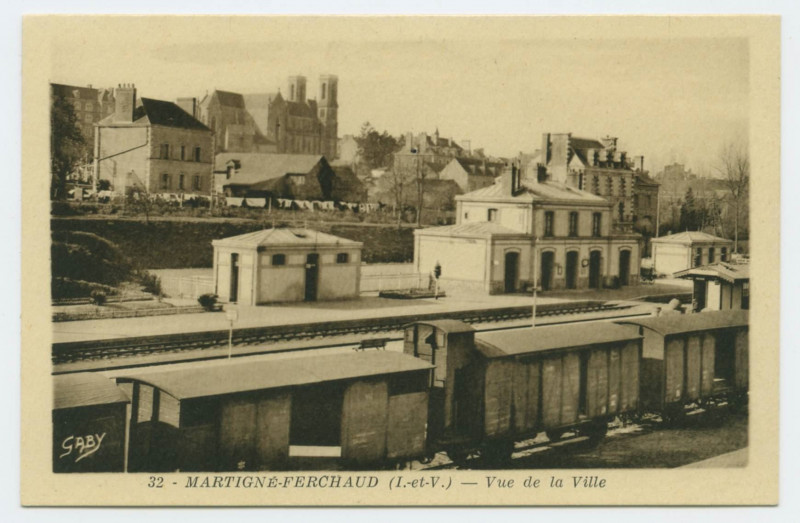 Carte postale ancienne 32 - Martigne-Ferchaud (I.-et-V.) _ Vue de la Ville.