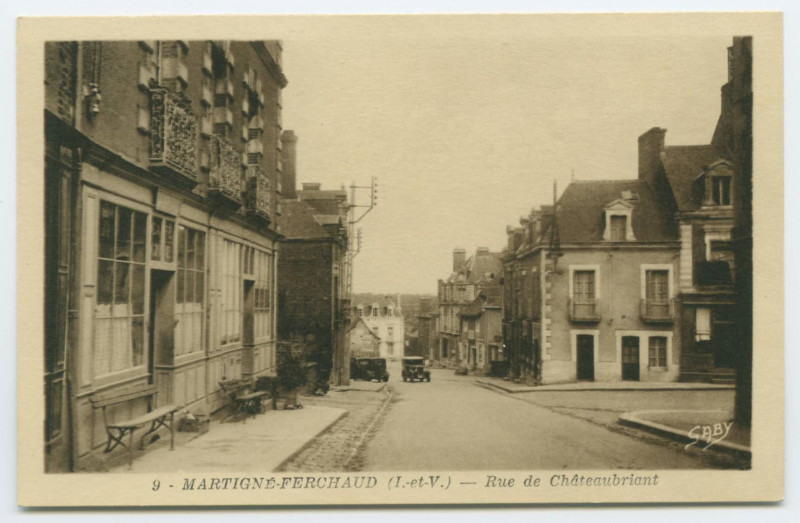Carte postale ancienne 9 - Martigne-Ferchaud (I.-et-V.) _ Rue de Châteaubriant.
