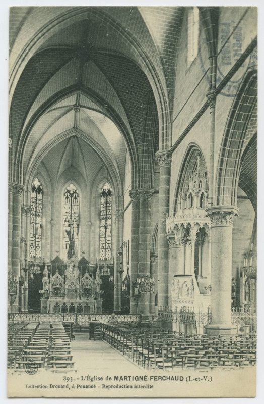Carte postale ancienne 895. - L'Eglise de Martigne-Ferchaud (I.-et-V.).