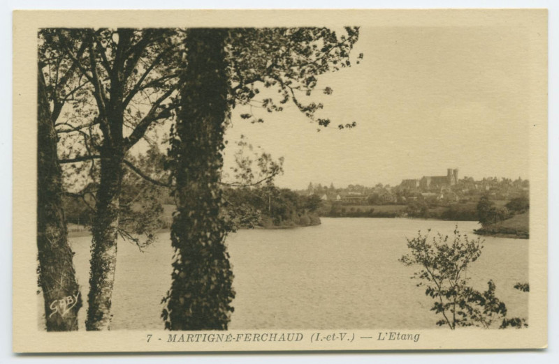 Carte postale ancienne 7 - Martigne-Ferchaud (I.-et-V.) _ L'Etang.