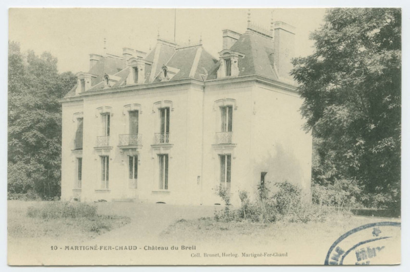 Carte postale ancienne 10 - Martigne-Fer-Chaud - Château du Breil.