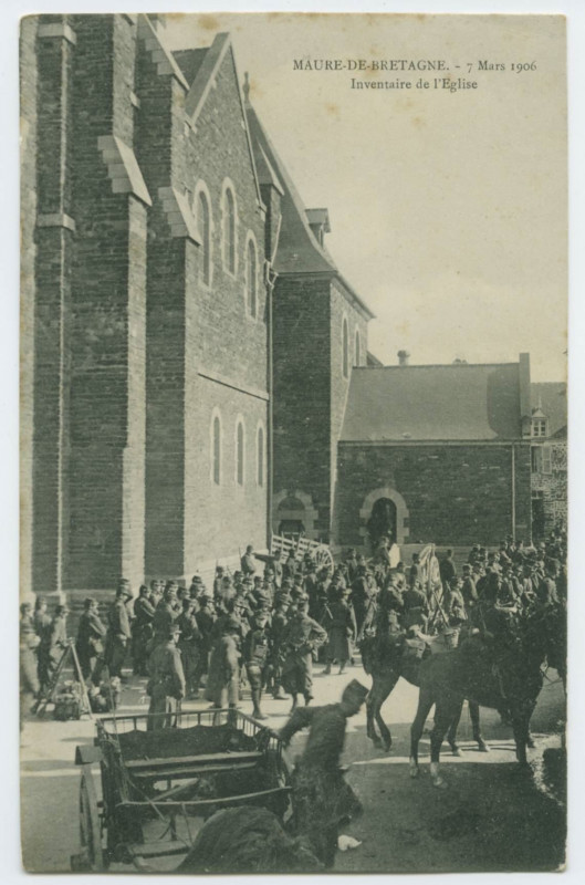 Carte postale ancienne Maure-De-Bretagne.- 7 Mars 1906 - Inventaire de l'Eglise.