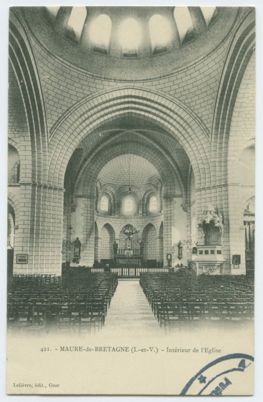 Carte postale ancienne 421. - Maure-De-Bretagne (I.-et-V.) - Intérieur de l'Eglise.