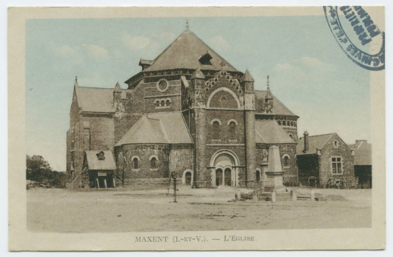 Carte postale ancienne Maxent (I.-et-V.). _ L'Eglise.