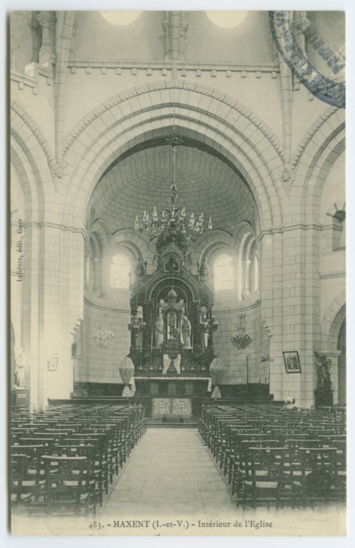 Carte postale ancienne 483. - Maxet (I.-et-V.) - Intérieur de l'Eglise.