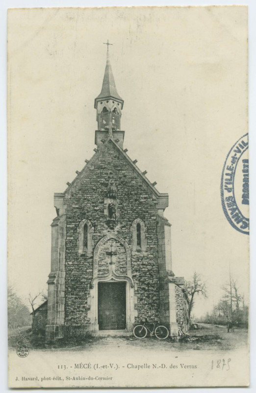 Carte postale ancienne 113. - Mece (I.-et-V.). - Chapelle N.-D. des Vertus.