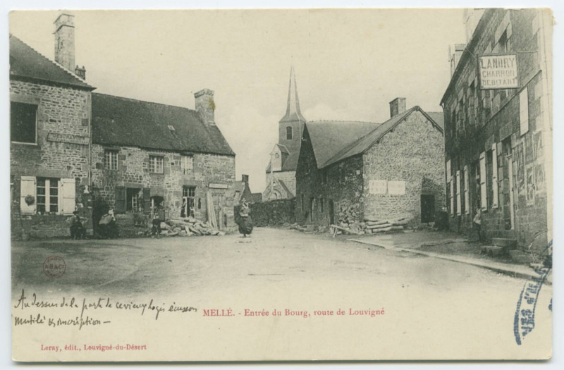 Carte postale ancienne Melle.- Entrée du Bourg, route de Louvigné.