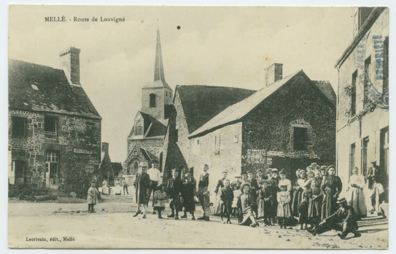 Carte postale ancienne Melle. -Route de Louvigné.