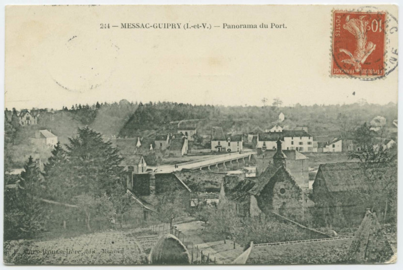 Carte postale ancienne 244_MESSAC-Guipry (I.-et-V.) _Panorama du Port.