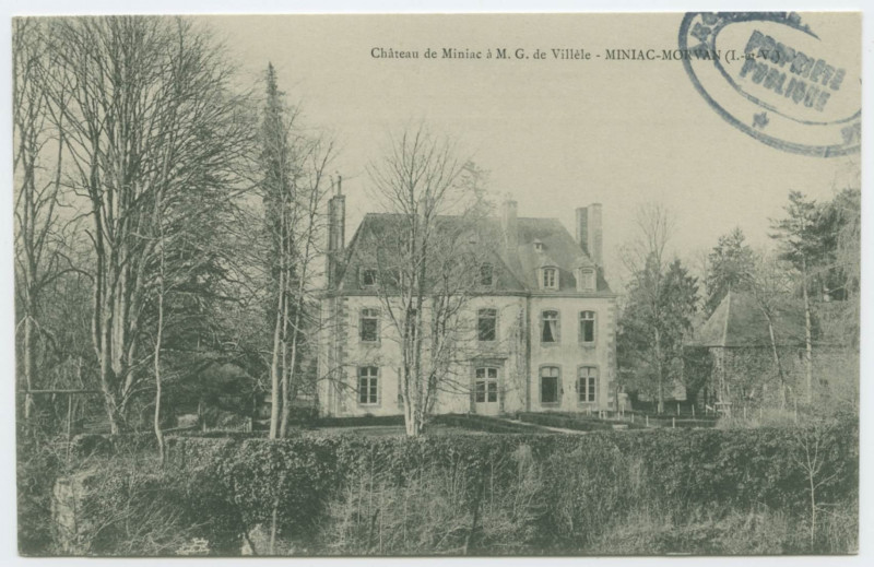 Carte postale ancienne Château de Miniac à M. G. de Villèle -Miniac-Morvan (I.-et-V.)