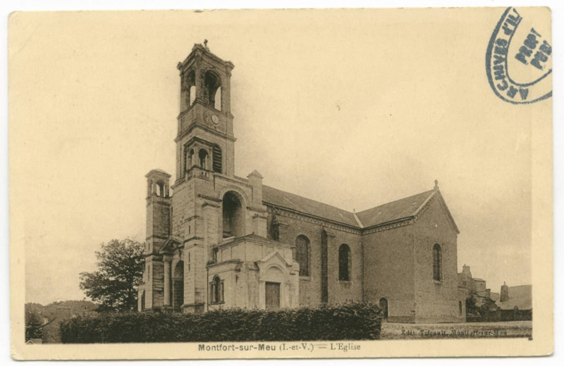 Carte postale ancienne Montfort-sur-Meu (I.-et-V.) - L'Eglise.