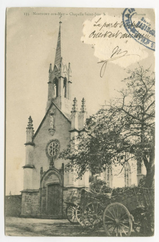 Carte postale ancienne 135  Montfort-sur-Meu - Chapelle Saint-Joseph.