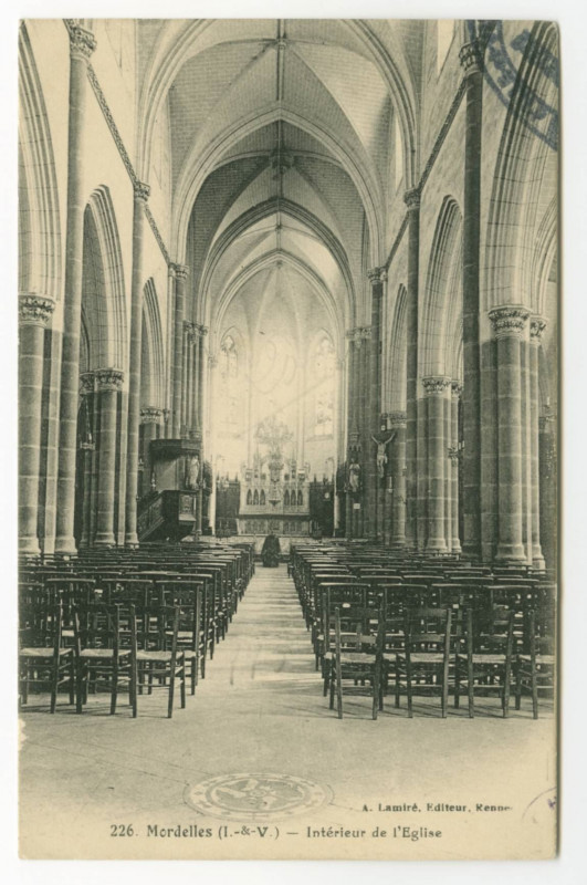 Carte postale ancienne 226. Mordelles (I.-&-V.) - Intérieur de l'Eglise.
