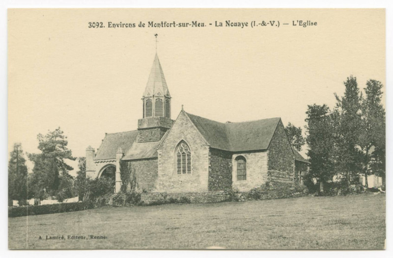Carte postale ancienne 3092. Environs de Montfort-sur-Meu. - La Nouaye (I.-&-V.) - L'Eglise