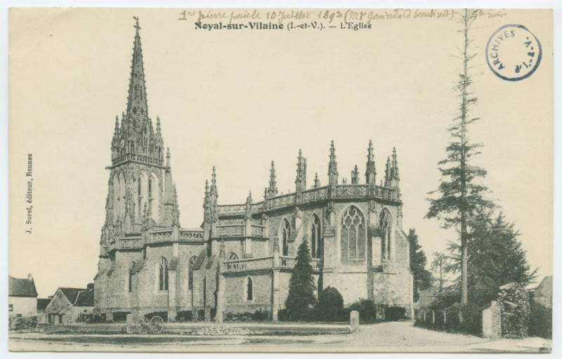 Carte postale ancienne Noyal-sur-Vilaine (I.-et-V.). - L'Eglise.