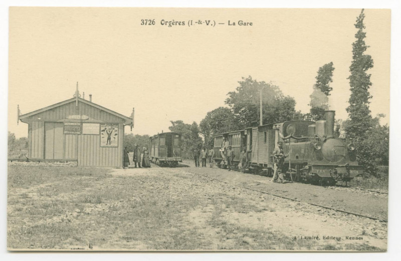 Carte postale ancienne 3726  Orgères (I.-&-V.) - La Gare.