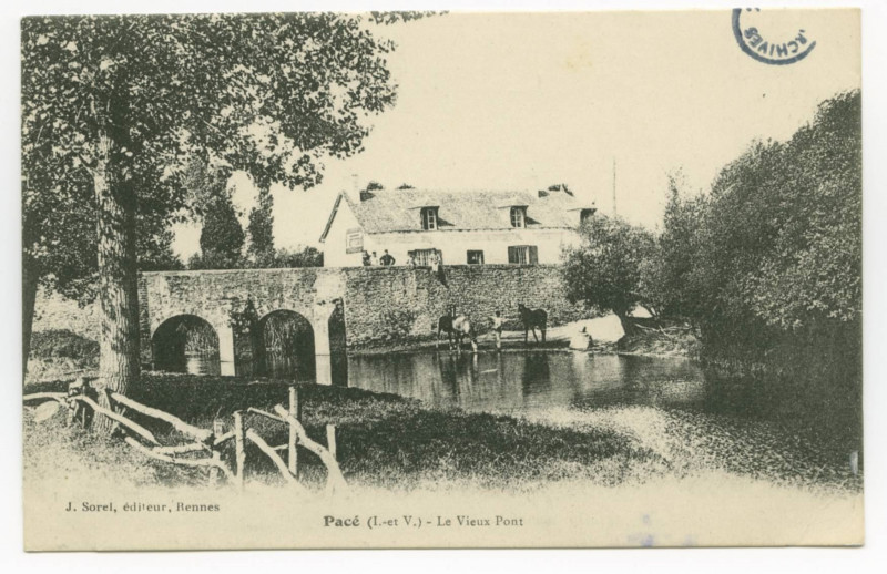 Carte postale ancienne Pacé (I.-et-V.) - Le Vieux Pont.